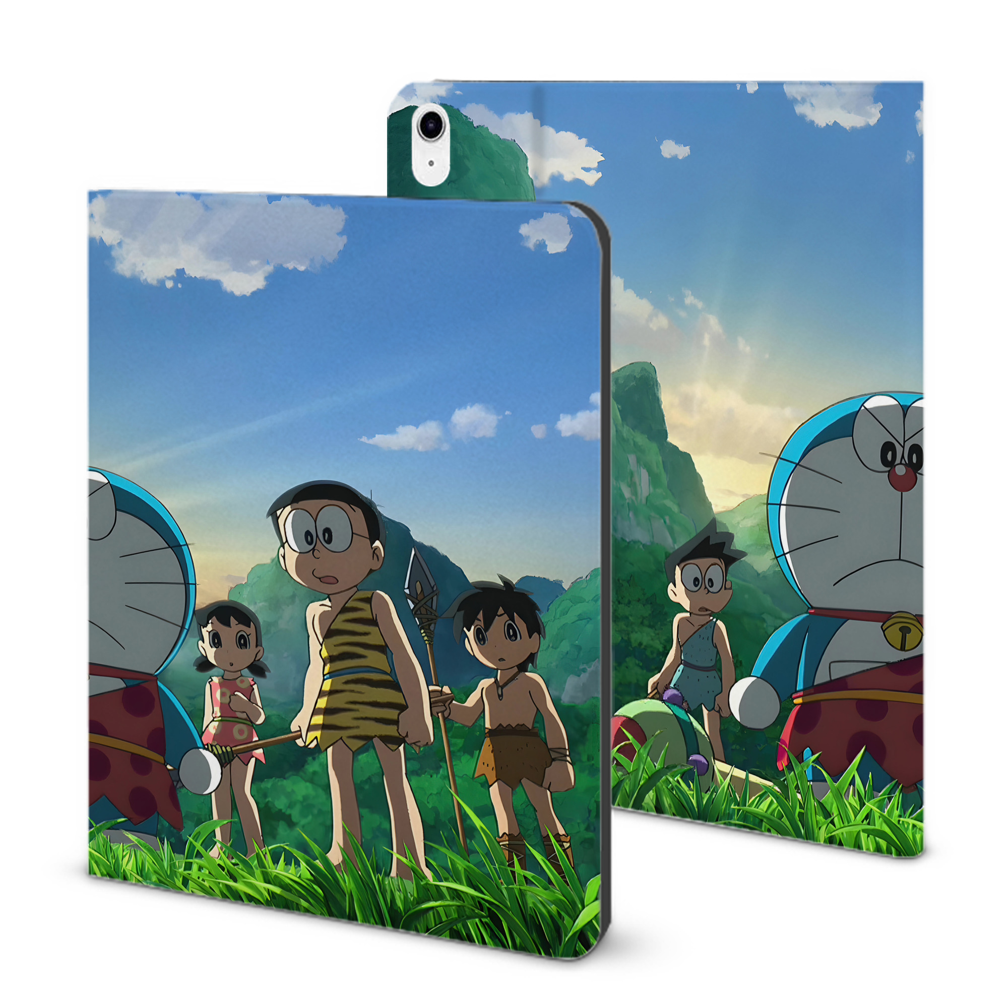 （画像用） ドラえもん Doraemon IPad ケース ブック型 PUレザー TPU 耐衝撃 軽量 薄型 ペン収納なし 全面保護 IPad 各モデル対応